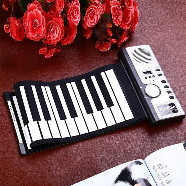 Roll up store keyboard piano