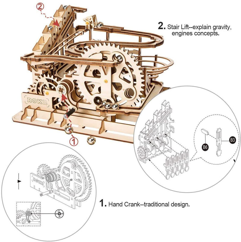 Bestsellrz® 3d Wooden Marble Run Puzzle Toy for Kids Adults - Gearun™ Model Building Kits Gearun™
