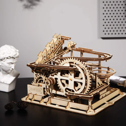 Bestsellrz® 3d Wooden Marble Run Puzzle Toy for Kids Adults - Gearun™ Model Building Kits Waterwheel Coaster Gearun™