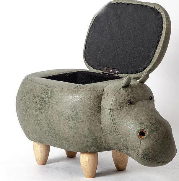 Bestsellrz® Animal Hippo Storage Ottoman Stool - Happy-Hippo™ Stools & Ottomans Green with Storage Happy-Hippo™
