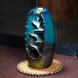 Bestsellrz® Backflow Smoke Waterfall Ceramic Incense Burner Handcrafted Holder  Incense & Incense Burners Azure blue Zelqa™