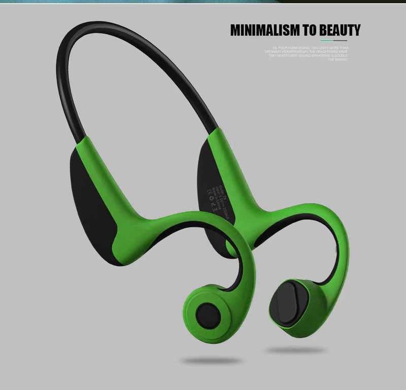 Bestsellrz® Bone Conduction Headphones Bluetooth Wireless Headset - Vibsonix™ Bone Conduction Headphones Green Vibsonix™ Headphones