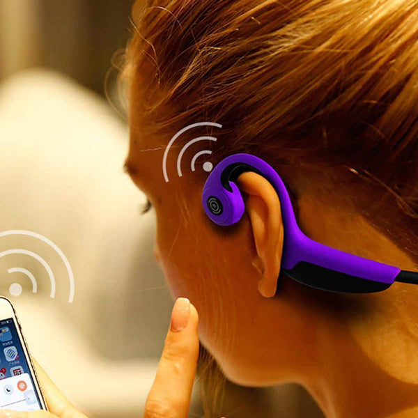 Bestsellrz® Bone Conduction Headphones Bluetooth Wireless Headset - Vibsonix™ Bone Conduction Headphones Purple Vibsonix™ Headphones