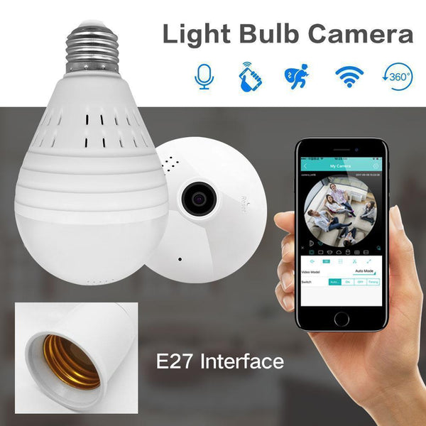 Bestsellrz® Bulb Camera Mini Spy 360 Wifi Panoramic Camera for Security - CamBulb™ Surveillance Cameras EU Plug CamBulb™