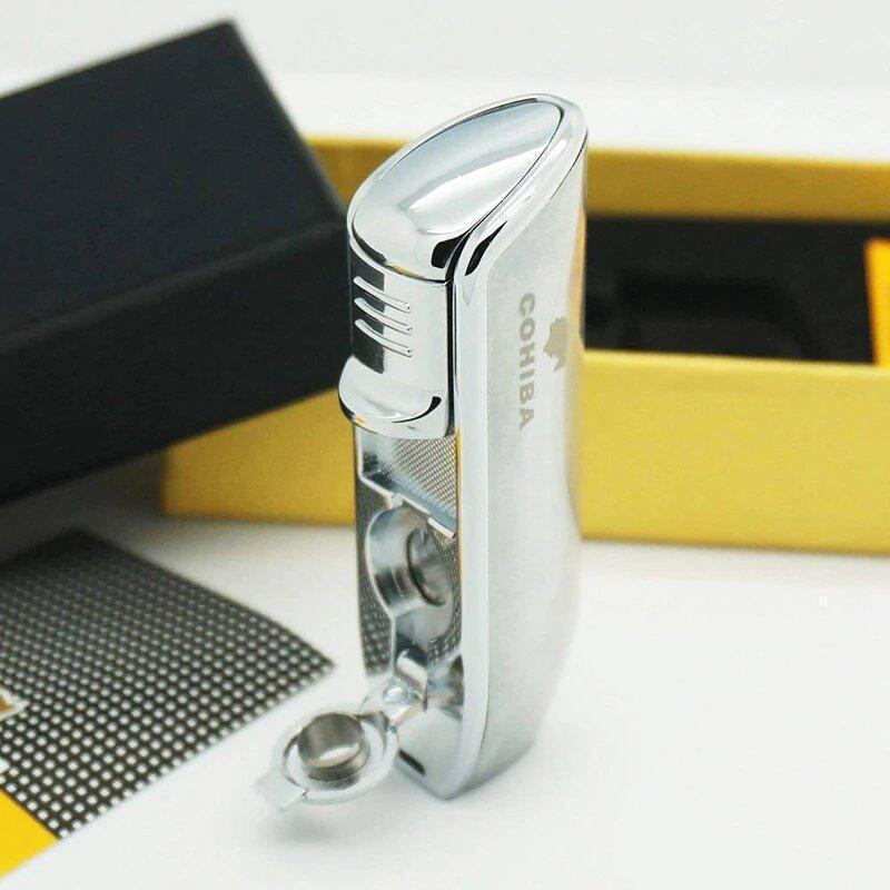 Bestsellrz® Butane torch Windproof Jet Pocket Lighter for Cigarette - Trignito™ Jet Torch Lighter Silver Trignito™