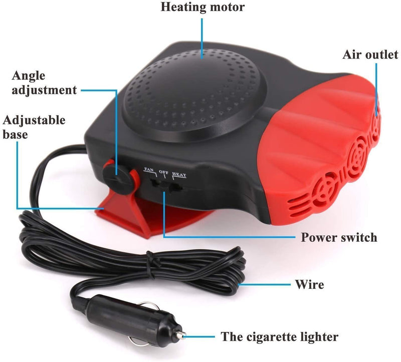 Bestsellrz® Car Defogger Heater In-Car Windshield  Defroster Portable Car Fan - Carzix™ Heating & Fans Carzix™