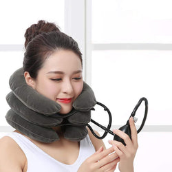 Bestsellrz® Cervical Traction Pillow Neck Stretch Traction Puller Device at Home Collarino Grey Cervicollar™
