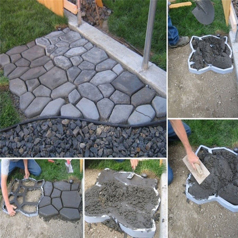 Bestsellrz® Concrete Stepping Stone Molds DIY Pavers Path Maker - Moldium™ Paving Molds 9-stone mould Moldium™