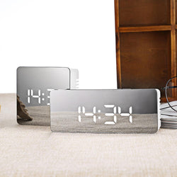 Bestsellrz® Digital Alarm Clock Smart Mirror Desktop Bedside Nightlight - MirrorTouch™ Alarm Clocks Rectangle MirrorTouch™