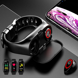 Bestsellrz® Digital Fitness Smart Watch for Phone with Earbuds - Trackbuds™ Smart Watches Jet Black Trackbuds™