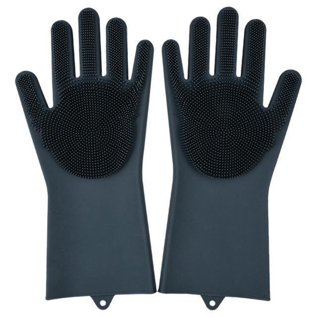 Bestsellrz® Dish Washing Gloves Silicon Scrubbing Sponge - Scruves™  Household Gloves Black Scruves™