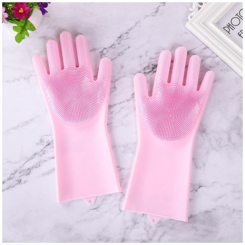 Bestsellrz® Dish Washing Gloves Silicon Scrubbing Sponge - Scruves™  Household Gloves Scruves™
