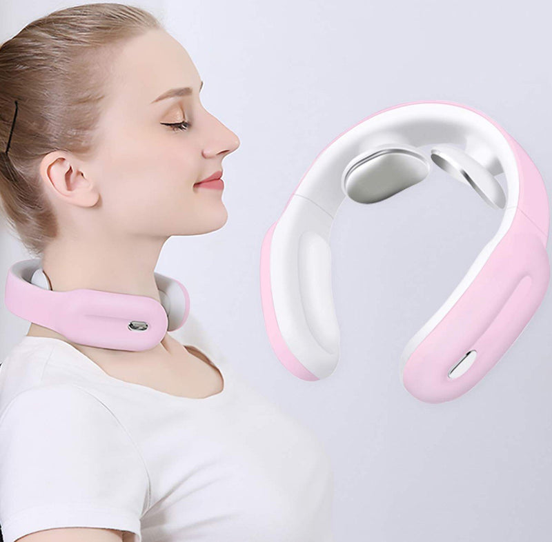 Bestsellrz® Electric Neck Massager Portable Heated Pulse Brace for Pain Relief - Soothexo™ Massage & Relaxation Pink Soothexo™