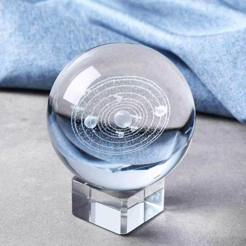 Bestsellrz® Engraved Solar System Glass Ball Miniature Planets Sphere Model - Cosmonix™ Lens Balls Cosmonix™