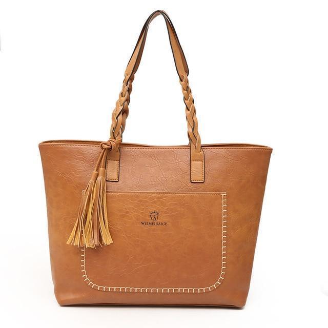 Bestsellrz® Faux Leather Tote Bag Ladies Handbags for Women - Totekin™ Vintage Bags Khaki Totekin™ Bag