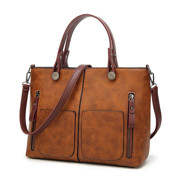 Bestsellrz® Faux Leather Tote Bag Vintage Handbag For Women - Totec™ Shoulder Bags Totec™ Bag
