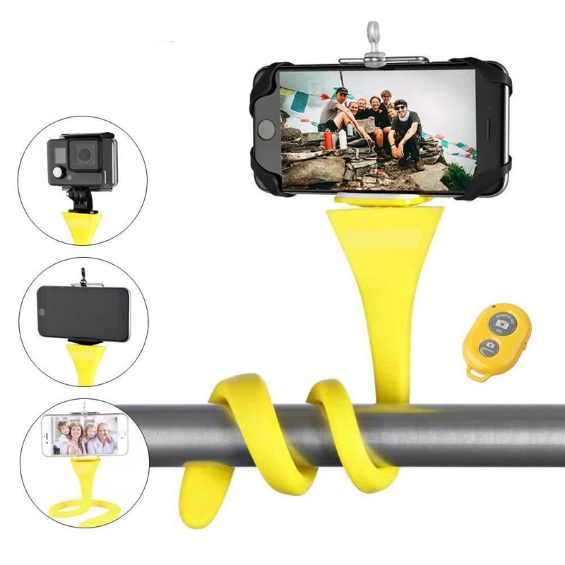 Bestsellrz® Flexible Bluetooth Selfie Stick Bendable Gopro Banana Pod - Flexily™ Selfie Sticks Yellow Flexily™