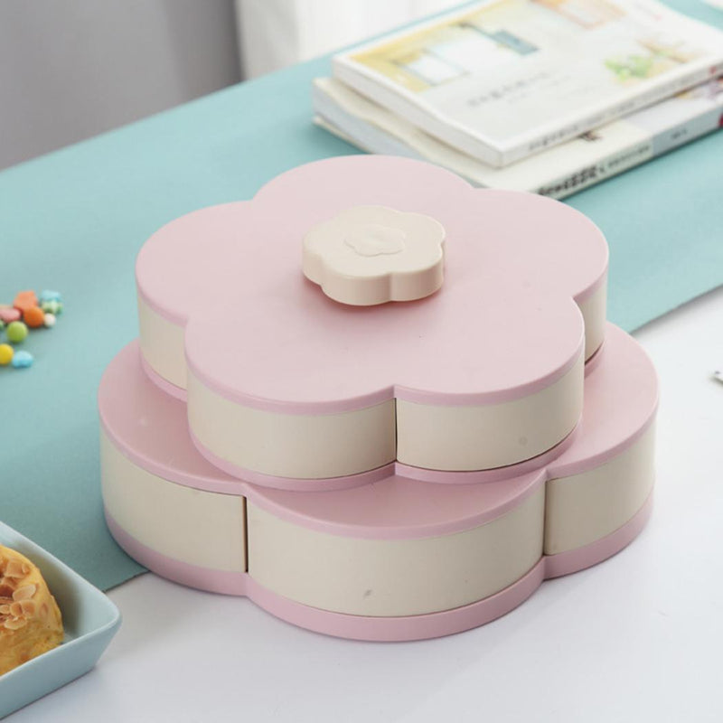 Bestsellrz® Flower Petal Shaped Candy Rotating Box Embellishment Storage- Bloomzo™ Storage Boxes & Bins Bloomzo™
