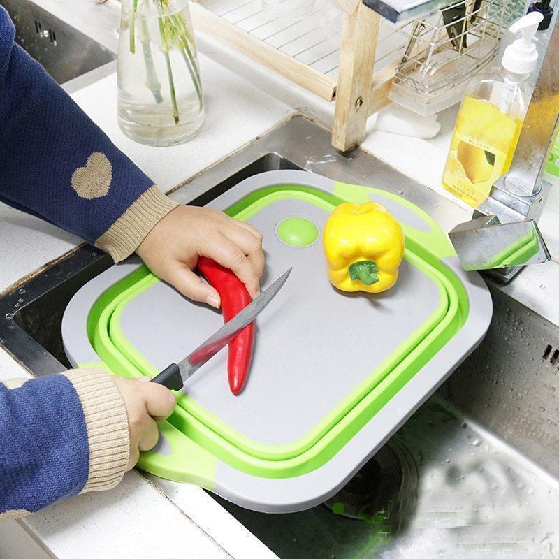 Bestsellrz® Folding Plastic Cutting Boards Chopping Dish Tub - Slinero™  Chopping Blocks Green Slinero™