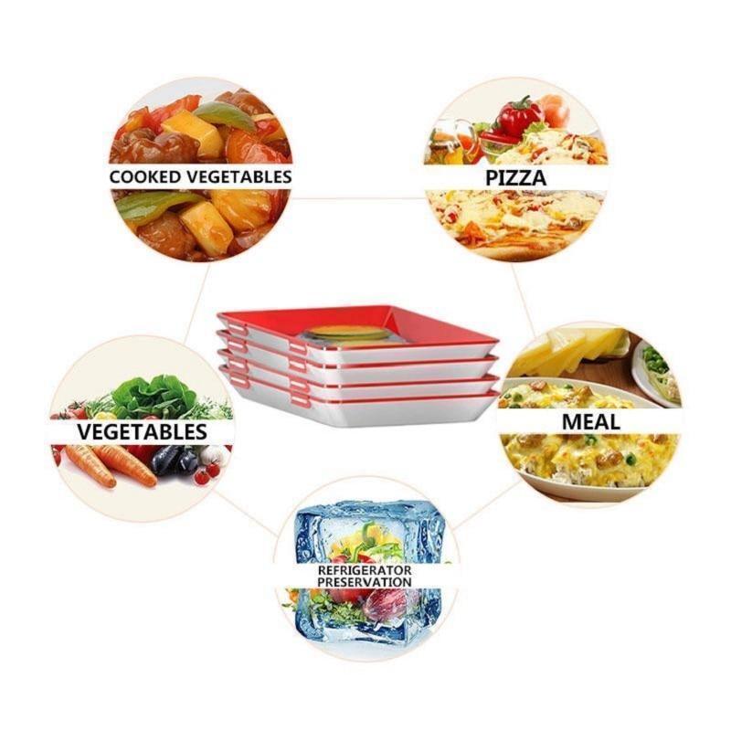 Bestsellrz® Food Preservation Tray Stackable Serving Storage with Lids - Feedible™ Storage Trays Feedible™