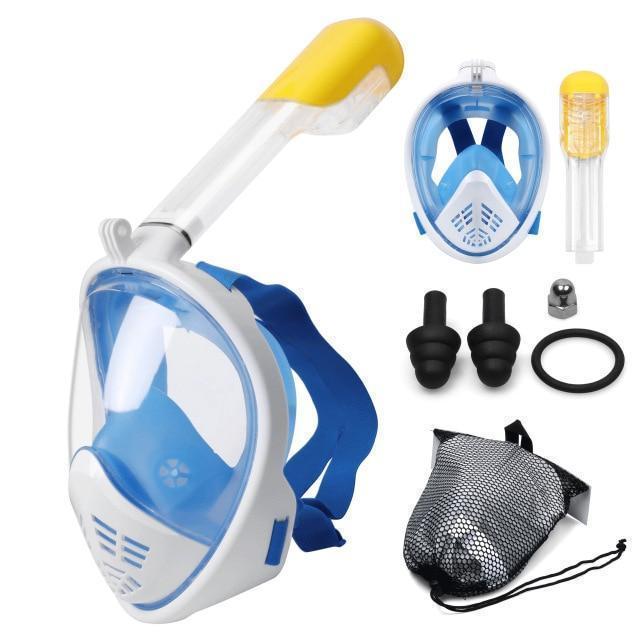 Bestsellrz® Full Face Snorkel Mask Snorkeling Gear Equipment Gopro Mount -Snorkex™ Diving Masks Blue / Adults Snorkex™