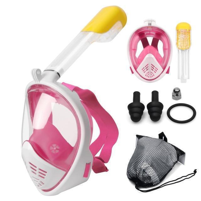 Bestsellrz® Full Face Snorkel Mask Snorkeling Gear Equipment Gopro Mount -Snorkex™ Diving Masks Pink / Adults Snorkex™