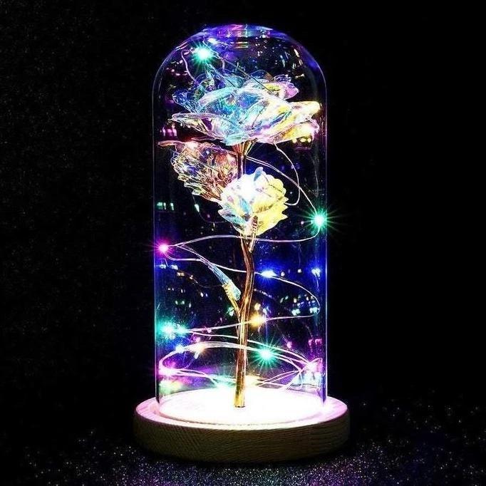 Bestsellrz® Galaxy Enchanted Rose Glass Led Flower Lights Rose in a Dome - Rosaic™ Galaxy Dome Rosaic™