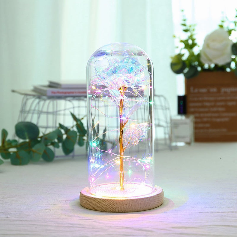 Bestsellrz® Galaxy Enchanted Rose Glass Led Flower Lights Rose in a Dome - Rosaic™ Galaxy Dome Rosaic™