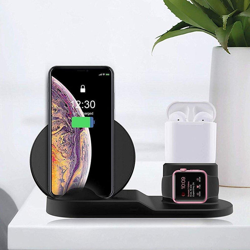 Bestsellrz® Iphone Wireless Charger Qi Mobile Charger Pad Stand - Voltros™ Wireless 3 in 1 Charging Dock Voltros™