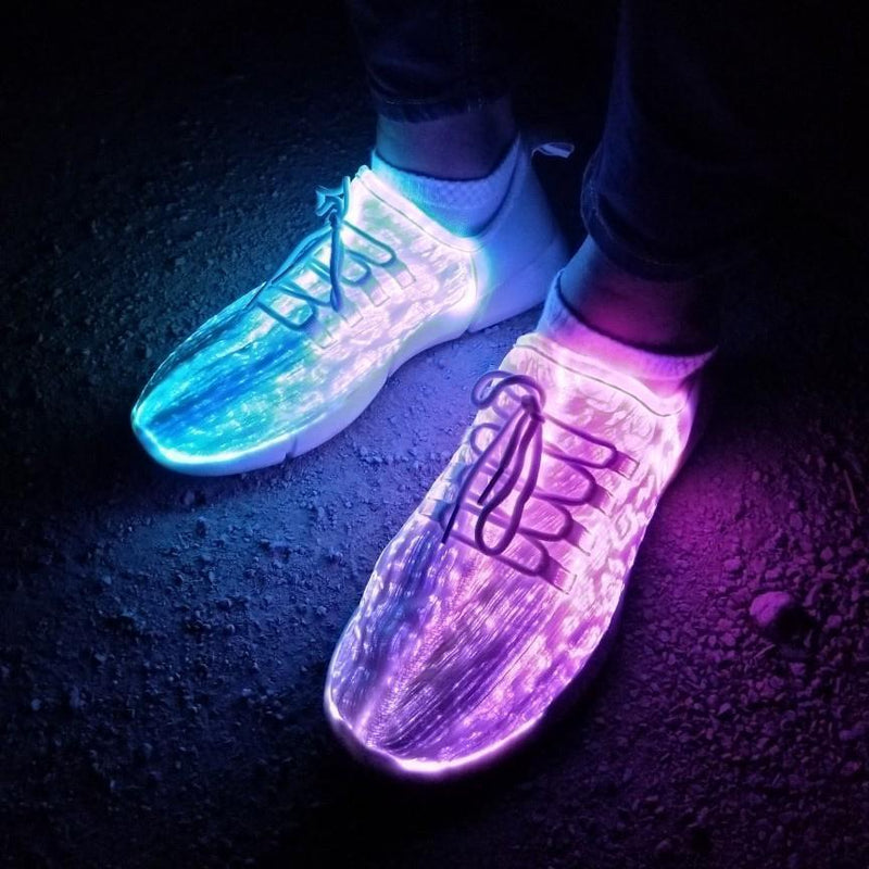 Bestsellrz® Led Light Shoes For Boys Men and Women Glowing Sneakers - Lumakiks™ Optic Fiber Sneakers White / 1 Lumakiks™