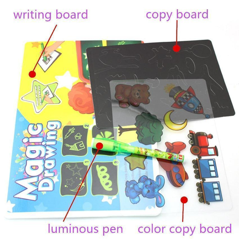 Light Drawing Board Led Draw Toy Coloring Board Pad - Glowix™