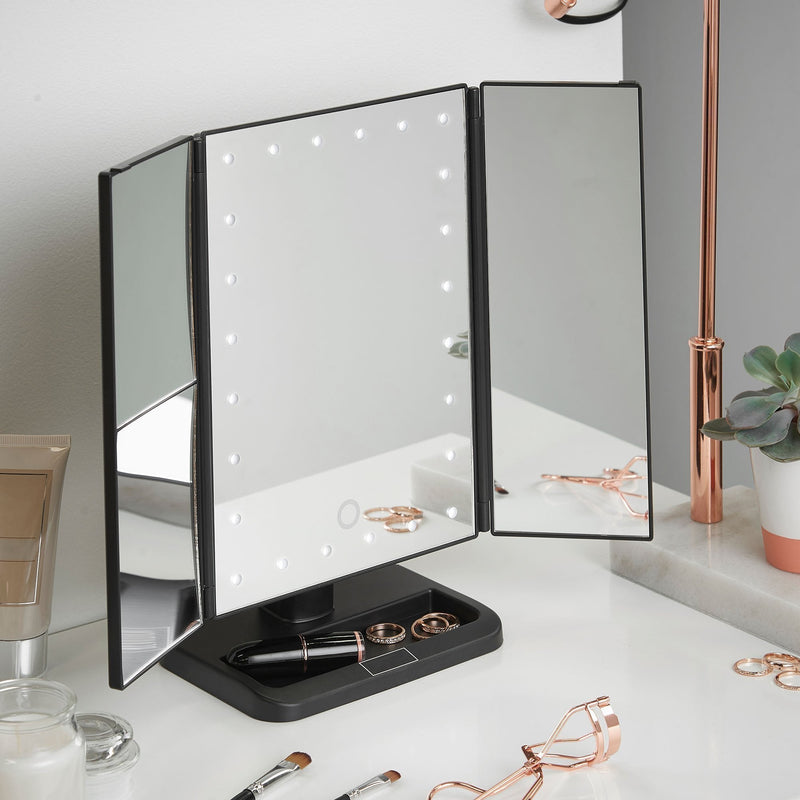 Bestsellrz® Lighted Makeup Mirror Smart Vanity Mirror with Lights 10X Magnifying - Mirror-Pro™ Makeup Mirrors Black Mirror-Pro™