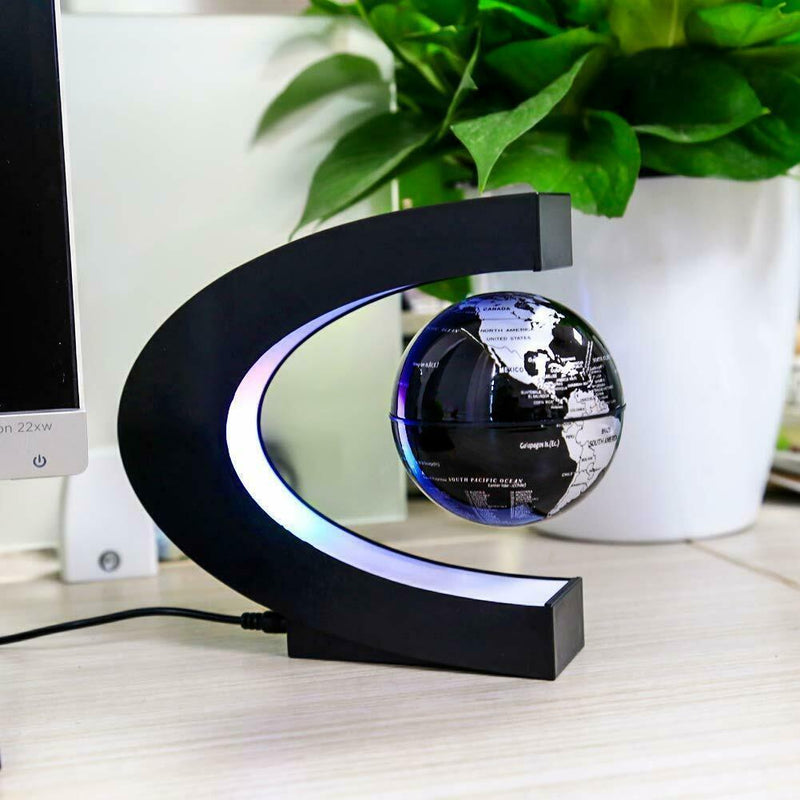 Bestsellrz® Magnetic Spinning Globe Decorative Levitating Rotating Floating Globe - OroGlo™ Figurines & Miniatures EU Black OroGlo™