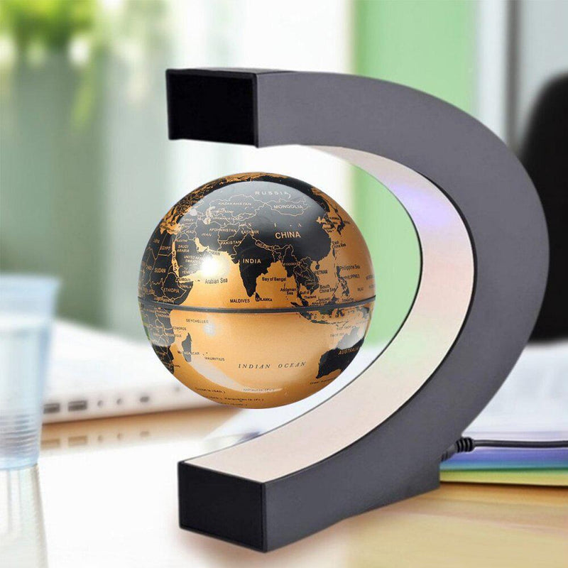 Bestsellrz® Magnetic Spinning Globe Decorative Levitating Rotating Floating Globe - OroGlo™ Figurines & Miniatures US Gold OroGlo™