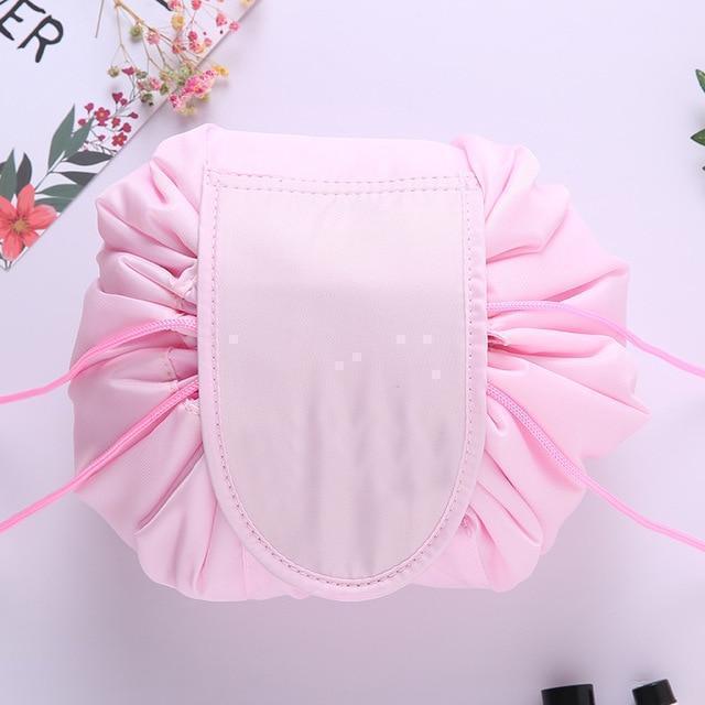 Bestsellrz® Makeup Travel Bag Cosmetic Lazy Drawstring Cute Toiletry Pouch Fashion Cosmetic Bags Baby Pink Glampack™