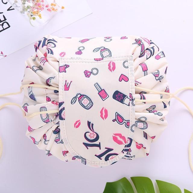 Bestsellrz® Makeup Travel Bag Cosmetic Lazy Drawstring Cute Toiletry Pouch Fashion Cosmetic Bags Kiss of Love Glampack™