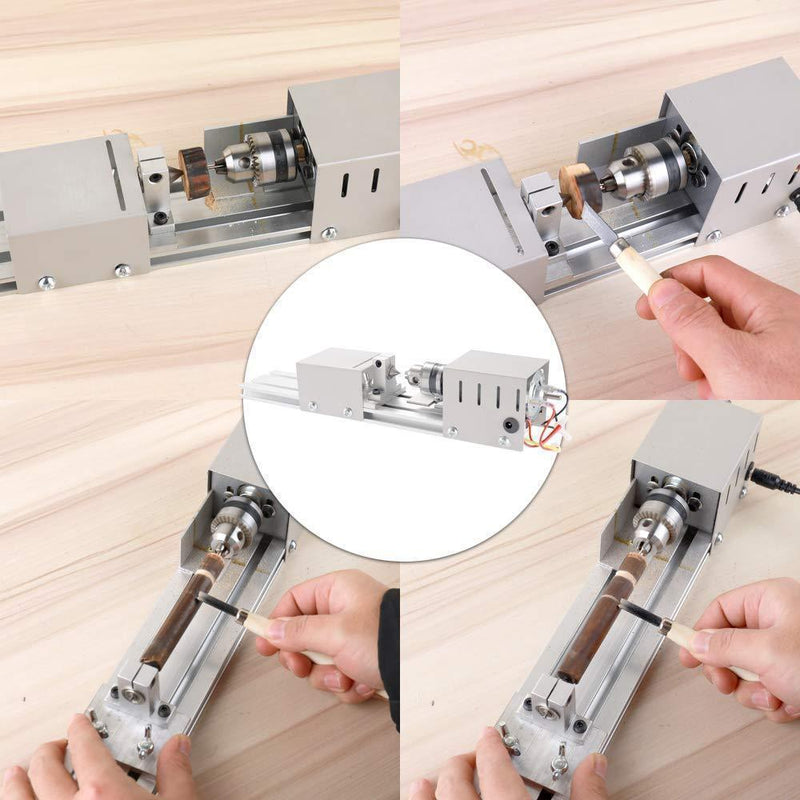Bestsellrz® Mini Lathe Wood Metal Small Machine - Ezcrafter™ Lathe Machine Silver Ezcrafter™