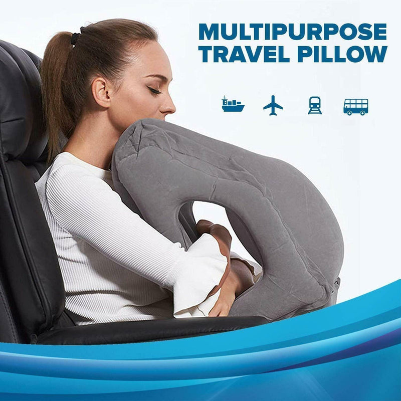 Inflatable Airplane Travel Pillow for Rest and Nap with Neck