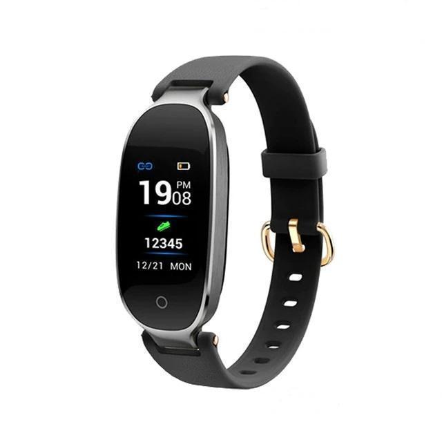 Bestsellrz® Pedometer Smartwatch for Girls Fitness Watches for Women - Athena™ Smartwatch for Women Black Silver Athena™