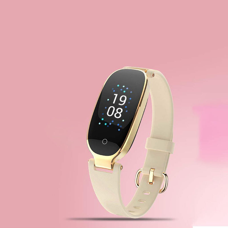 Bestsellrz® Pedometer Smartwatch for Girls Fitness Watches for Women - Athena™ Smartwatch for Women Cream Gold Athena™
