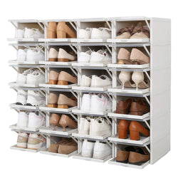 Bestsellrz® Plastic Shoe Box Rack Drop Front Storage Organizer - Stashoe™ Pro Storage Boxes & Bins Stashoe™ Pro - One Piece Stashoe™ Pro