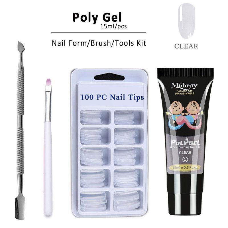 How to do Polygel Nails with DUAL FORMS and Non - Dominant Hand - YouTube