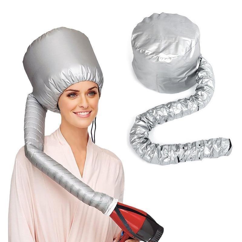 Bestsellrz® Portable Bonnet Hooded Hair Dryer Cap- Blocap™ Soft Bonnet silver Blocap™