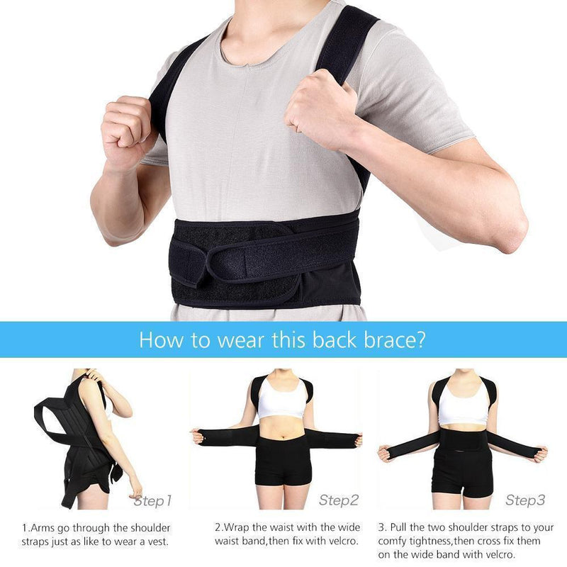 Posture Corrector - Fully Adjustable Breathable Clavicle Chest Back Support  Brace for Improves Posture & Provide Lumbar Support Back Pain Relief -  Perfect for Men & Women - X Small : 