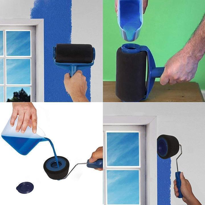 Bestsellrz® Pour & Paint Roller Wall Painting Tool Dripless Refillable Reservoir Brush- Rollify™ Paint Tool Sets Rollify™ Paint Kit