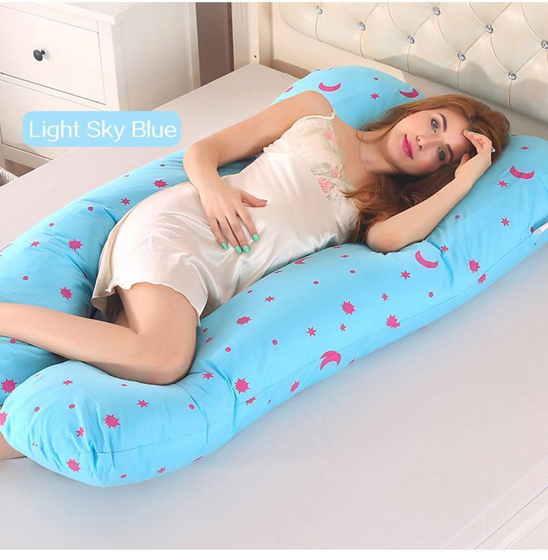 Bestsellrz® Pregnancy Body Pillow U Shaped Maternity Comfortable Support Pillows Pregnancy Pillows Light Sky Blue Cuddlevi™ - Maternity Pillow