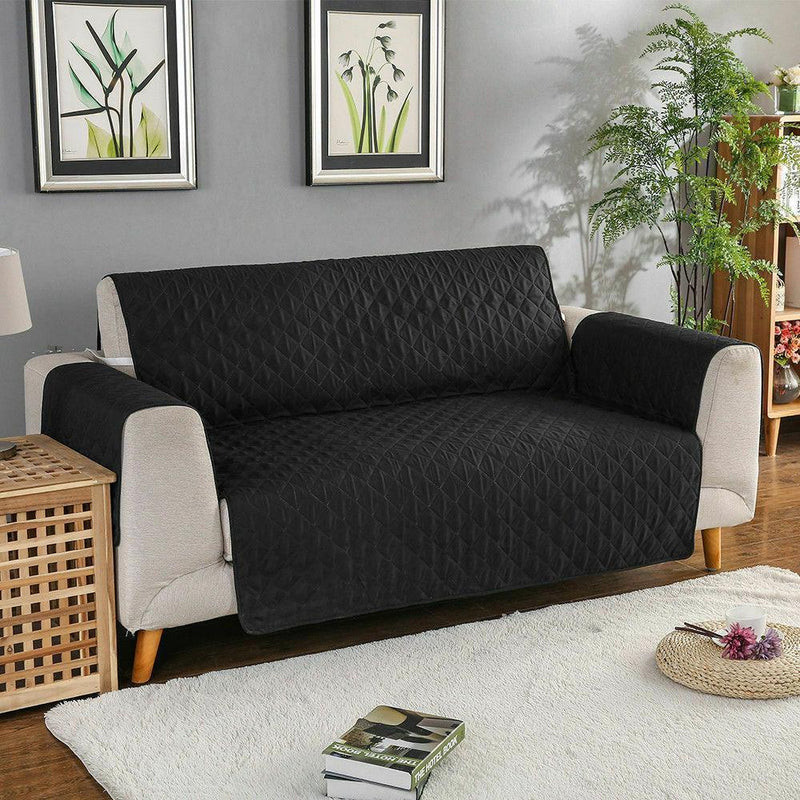 Bestsellrz® Quilted Waterproof Sofa Couch Cover Reversible Pet Covers - Wrappio™ Sofa Cover Black / for one seat (55x196) Wrappio™