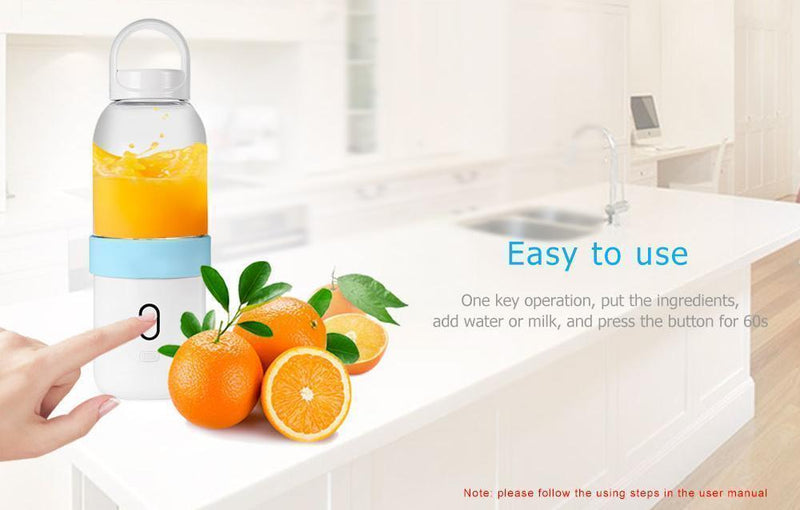 Portable Blender Bottle Orange Squeezer Fresh Juice Milk Smoothie