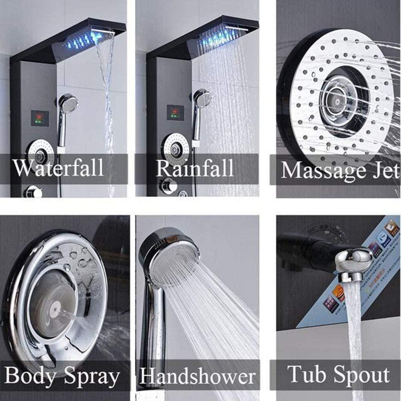 Bestsellrz® Shower Panel with Head and Faucet Led Waterfall Bath System - Aquoza™ Shower Panel and Faucet Aquoza™