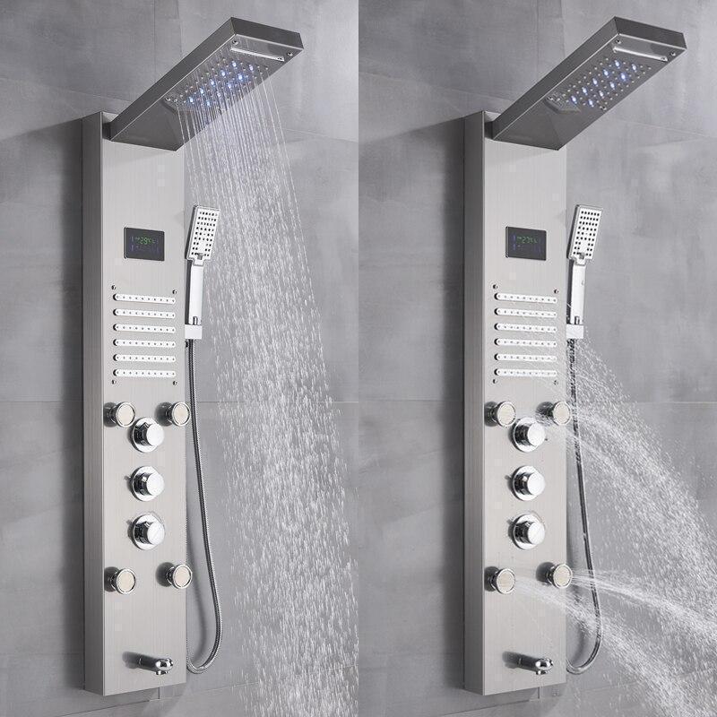 Bestsellrz® Shower Panel with Head and Faucet Led Waterfall Bath System - Aquoza™ Shower Panel and Faucet Aquoza™
